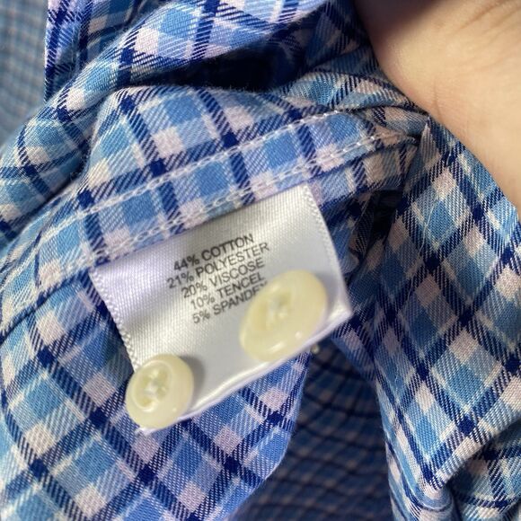 Peter Millar Crown Finish Shirt Mens XL Check Plaid Button Up Flannel Dress - Picture 12 of 13